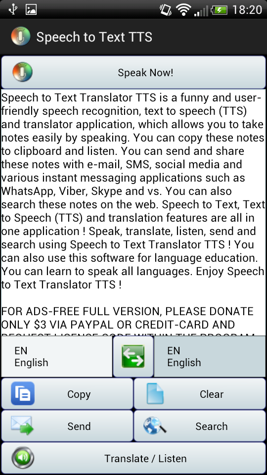 translate speech to text