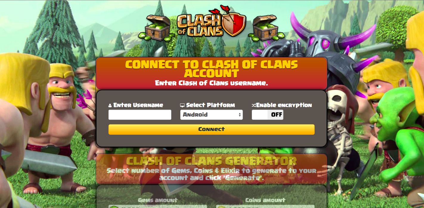 clash of clans gems generator