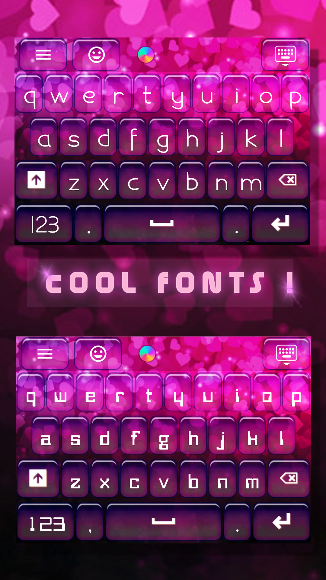 Neon Hearts For Emoji Keyboard