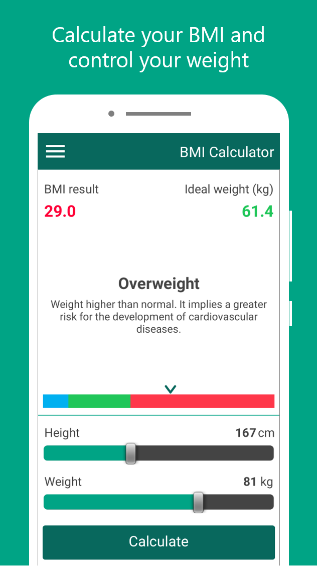 body mass index calculator with steps